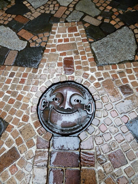 Patio manhole cover - why don't all manhole covers look like this? At the Ghibli museum Tokyo