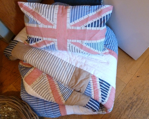 Union Jack quilts and pillows for boy's bedding at The White Company for spring 2011