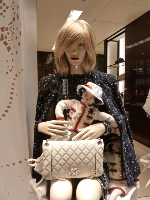 Chanel doll in Brompton Cross windows for Christmas 2010