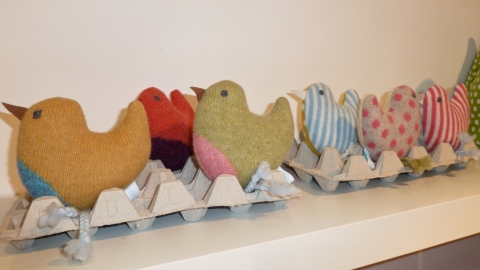 Cute Easter chicks knitted by Catherine Tough 