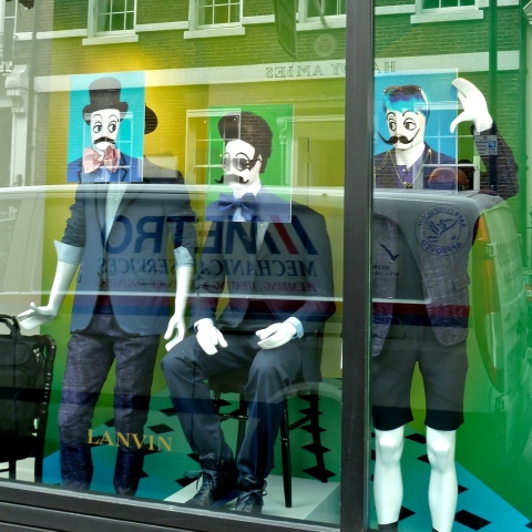 Lanvin menswear store windows in Saville Row, spring 2011