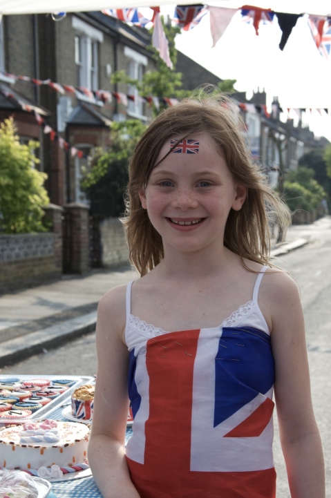 Just love Lily's subtle face paint and do it yourself flag dress.