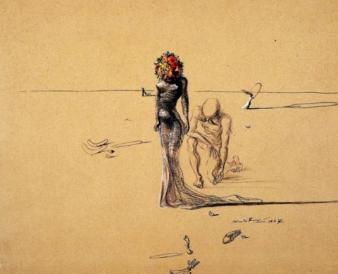 Salvador Dali 1937 Untitled ( woman with flower head)