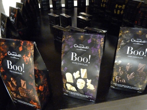 Little packets of Boo, Halloween shapes in a box from Hotel Chocolat for winter 2011