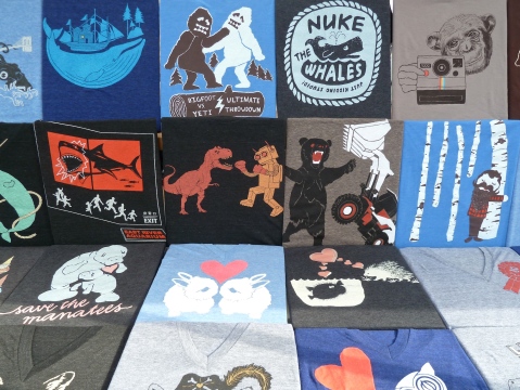 Cool T-Shirts from Gnome Enterprises for kids and adults at Brooklyn Flea market