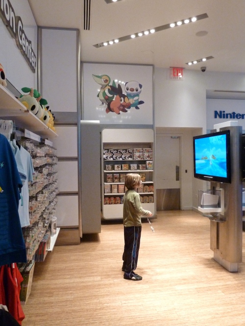 The Nintendo store has loads of soon to be released games to check out on its monitors 